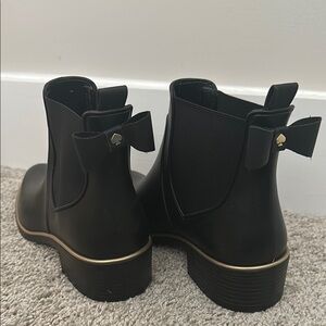 Kate Spade Black Ankle Boots with Bow Detail